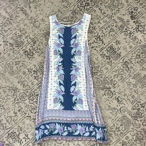 Supper cute floral back lace up dress